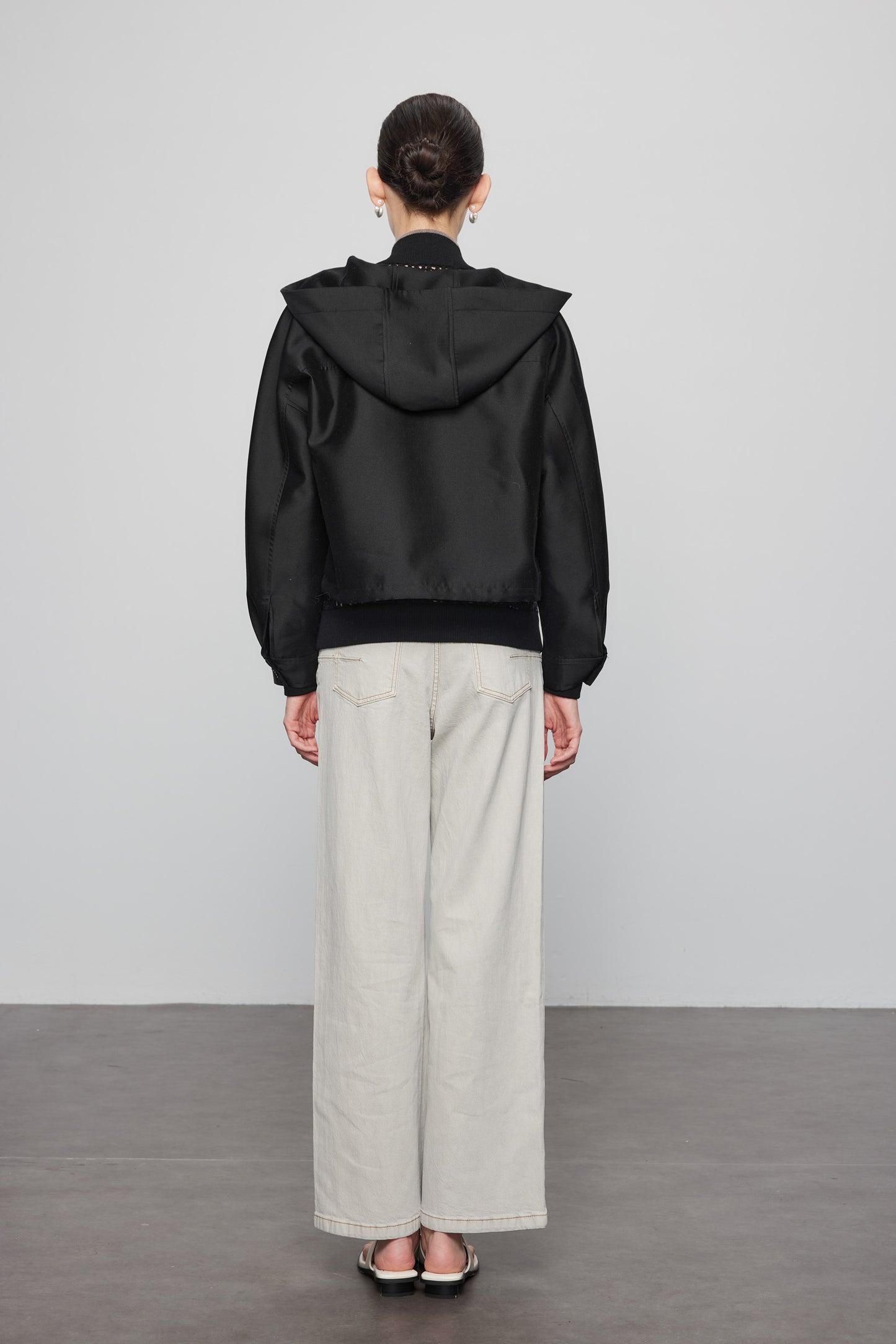 Silk Wool Hooded Jacket