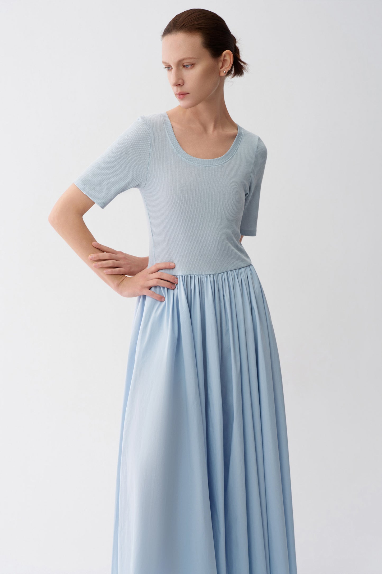 Fluid Paneled Knit Dress