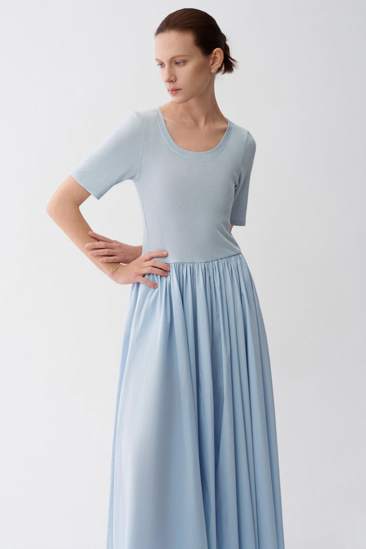 Fluid Paneled Knit Dress