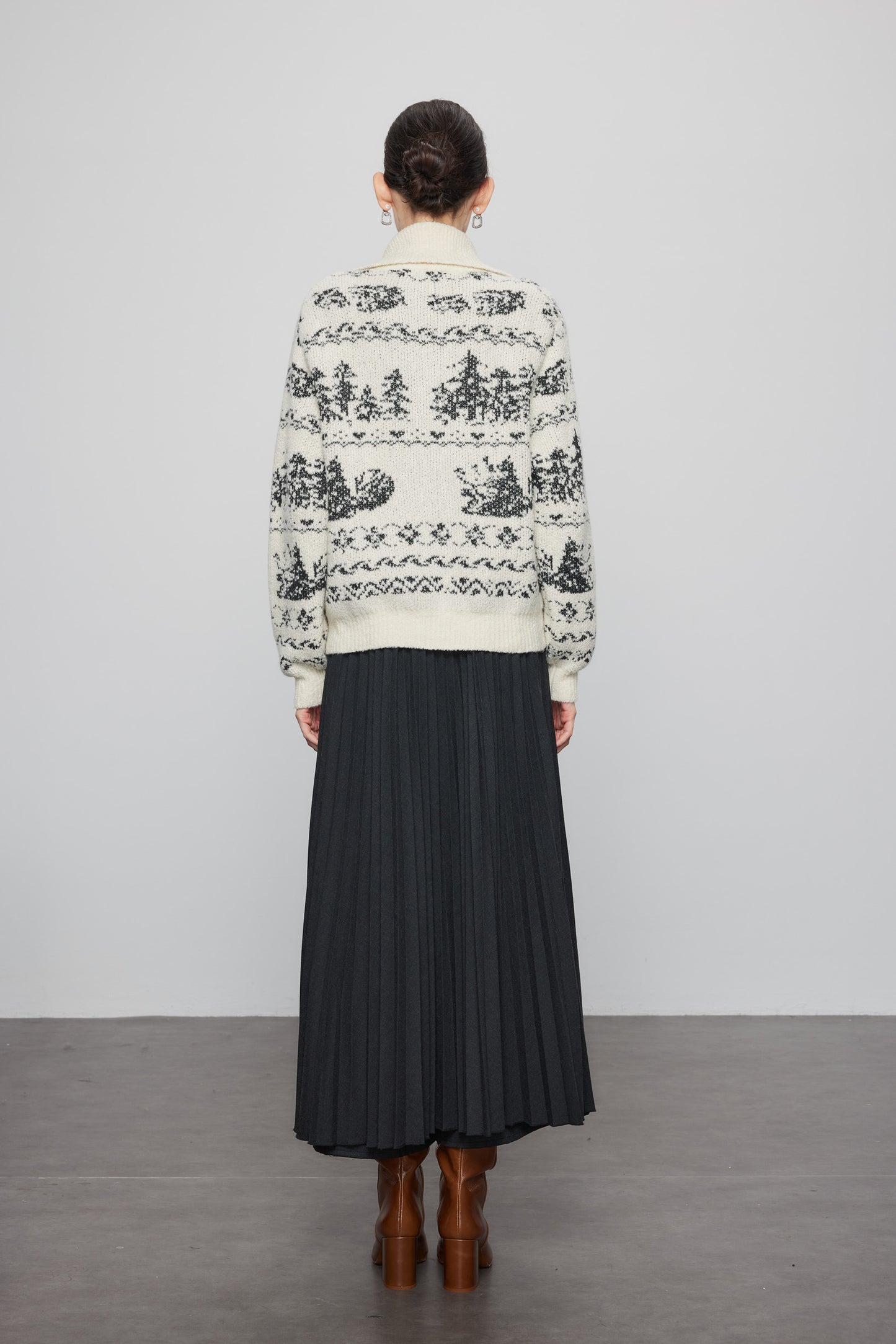 Zip Front Nordic Design Cashmere Coat