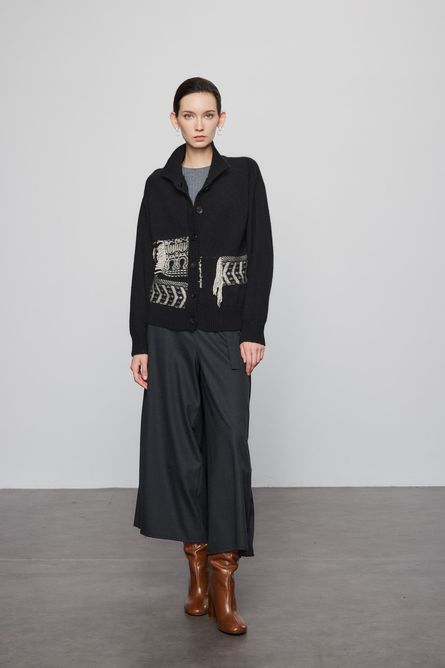 Wool Yak Blend Fringe Sweater