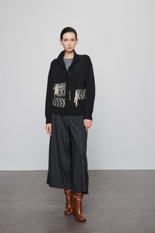 Wool Yak Blend Fringe Sweater