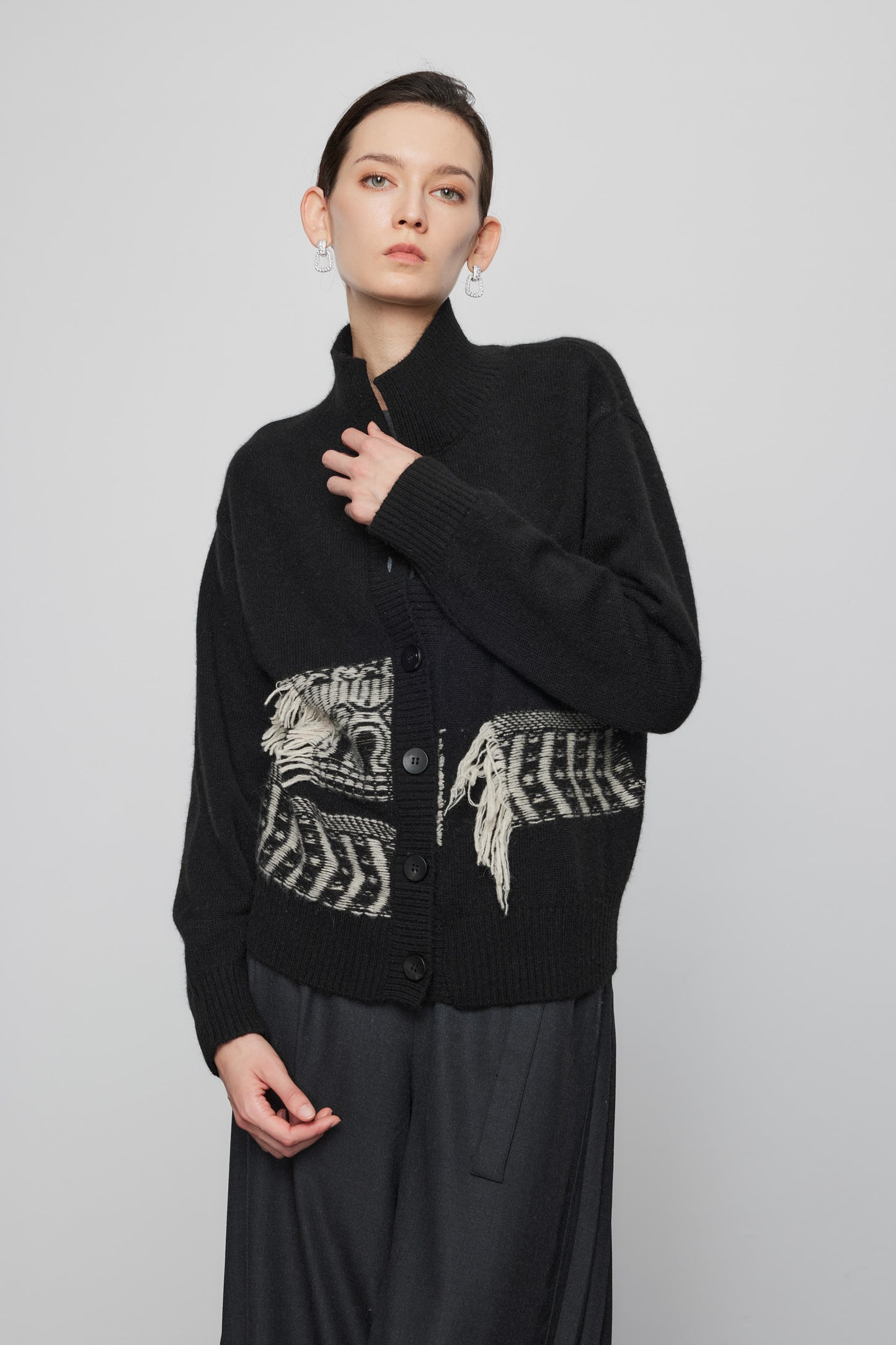 Wool Yak Blend Fringe Sweater