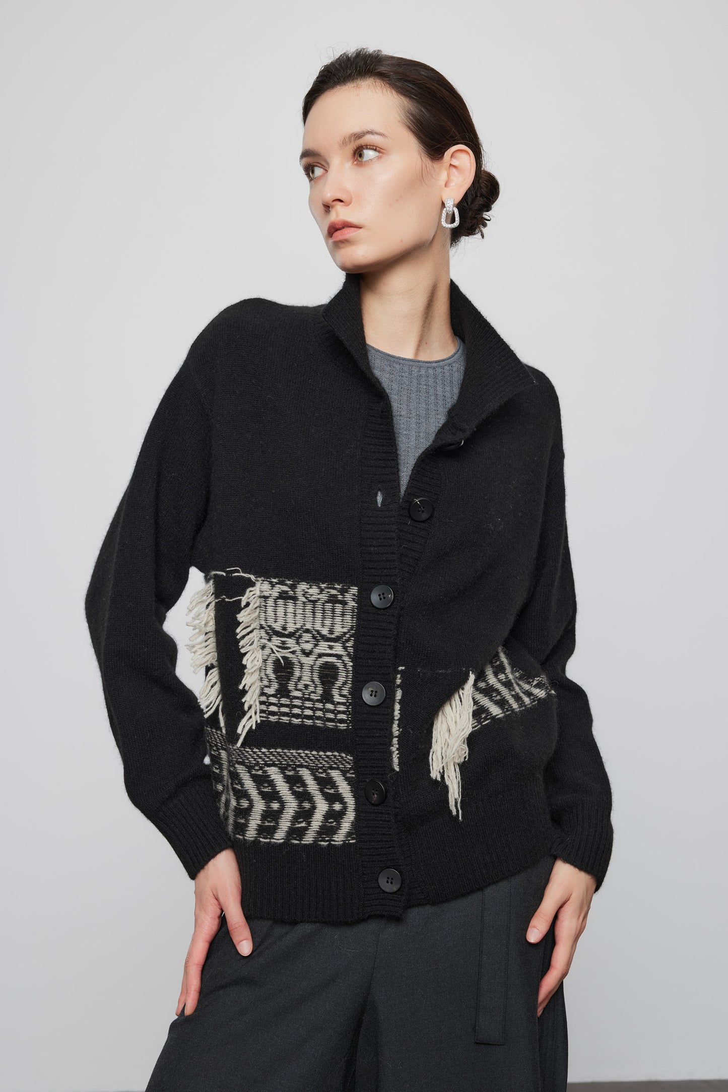 Wool Yak Blend Fringe Sweater