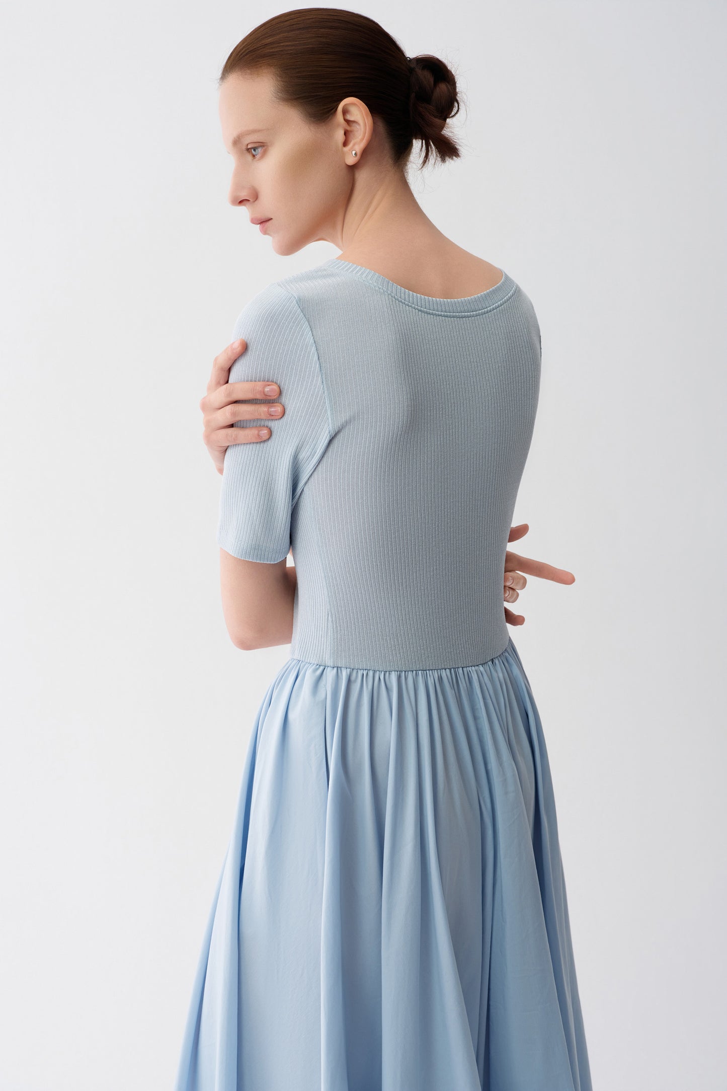 Fluid Paneled Knit Dress