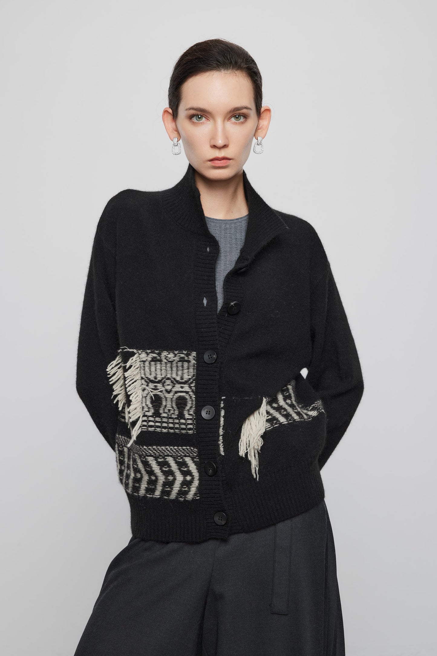 Wool Yak Blend Fringe Sweater