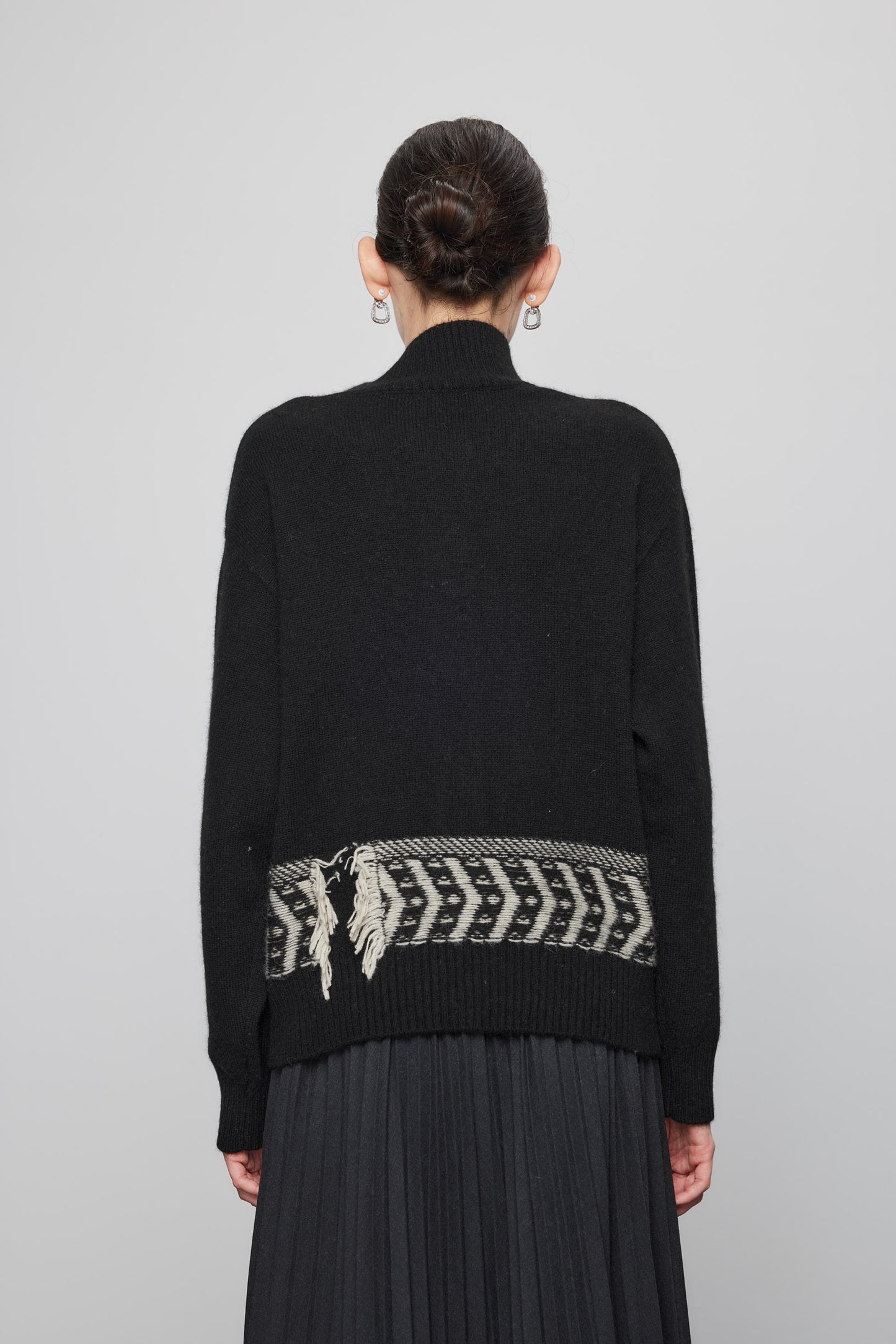 Wool Yak Blend Fringe Sweater