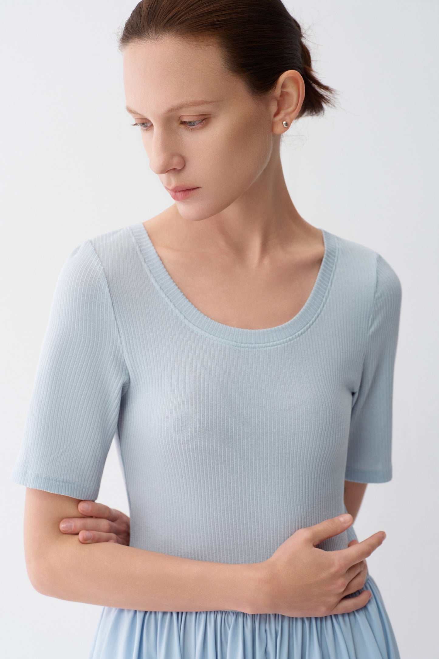 Fluid Paneled Knit Dress