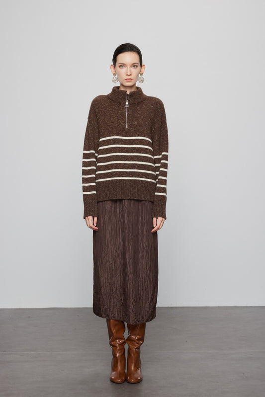 Wool Yak Blend  Metallic Half Zip