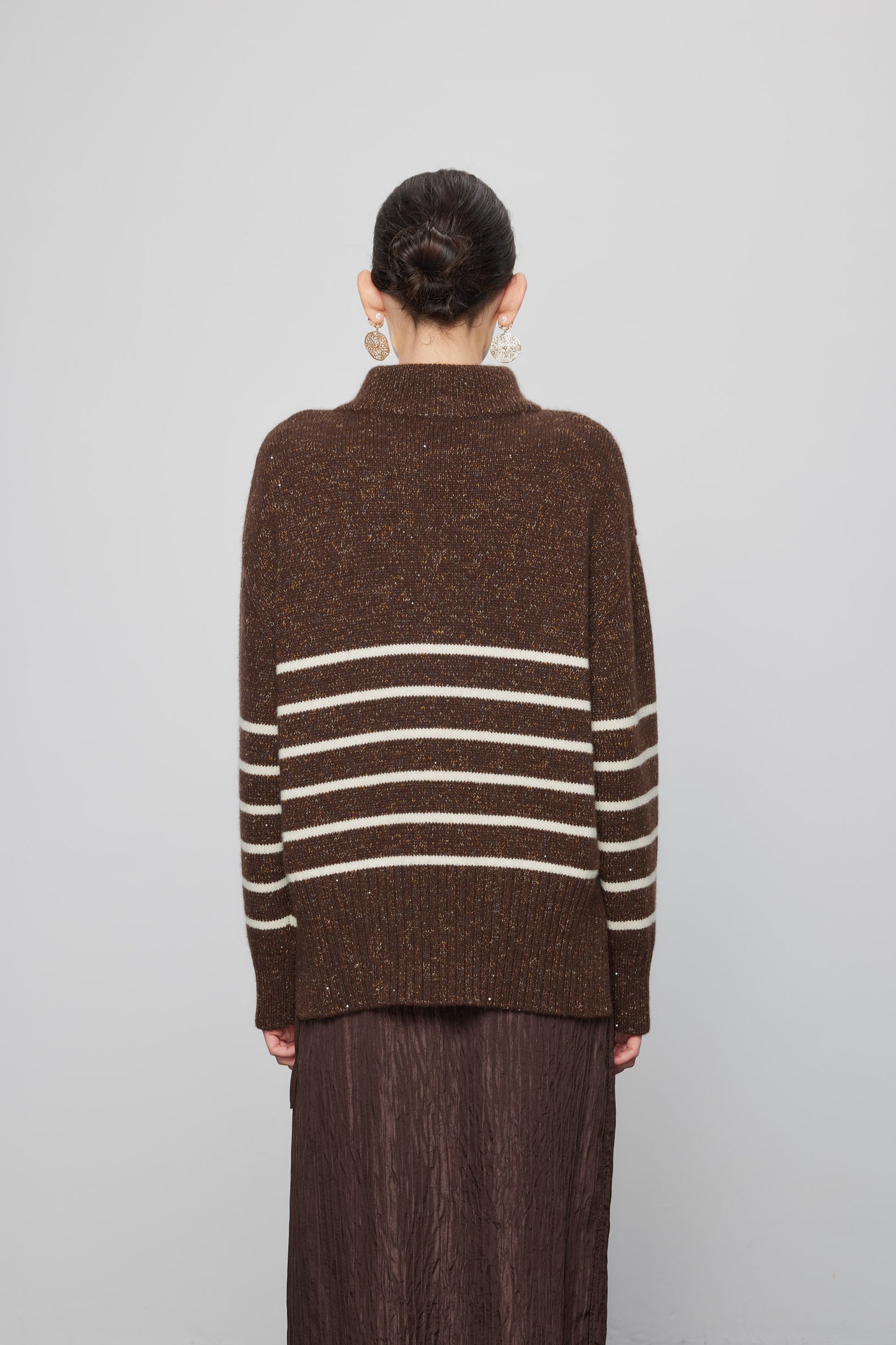 Wool Yak Blend  Metallic Half Zip