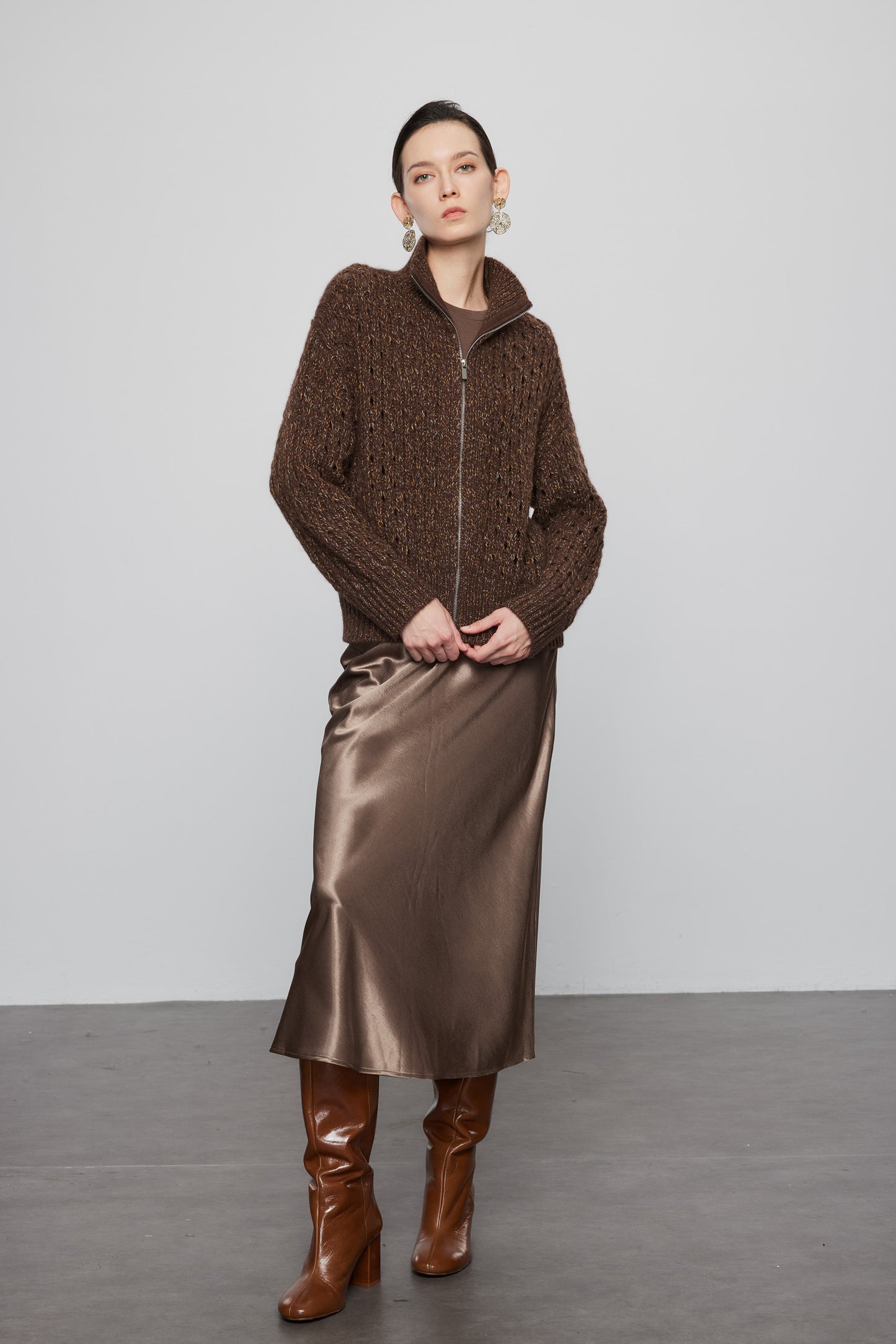 Eyelet Metallic Knit