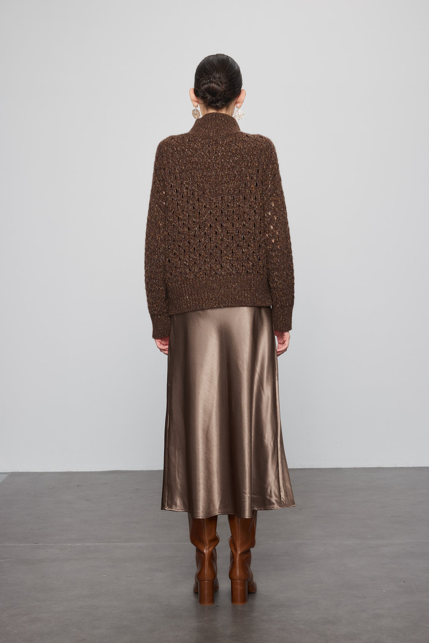 Eyelet Metallic Knit