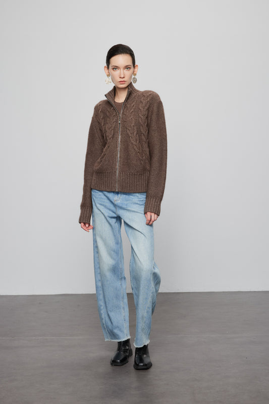Wool Yak Blend Cable Knit Sweater