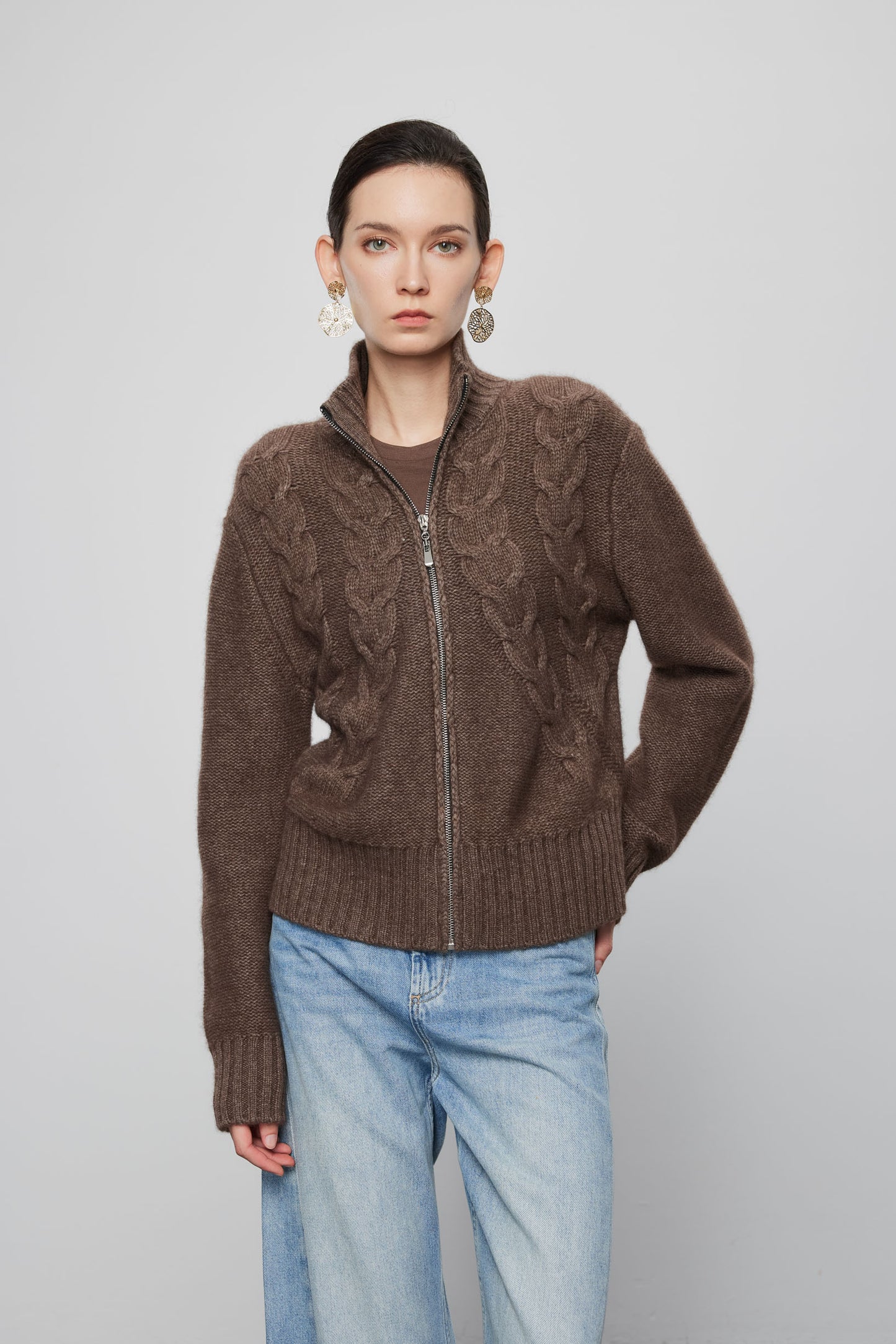 Wool Yak Blend Cable Knit Sweater