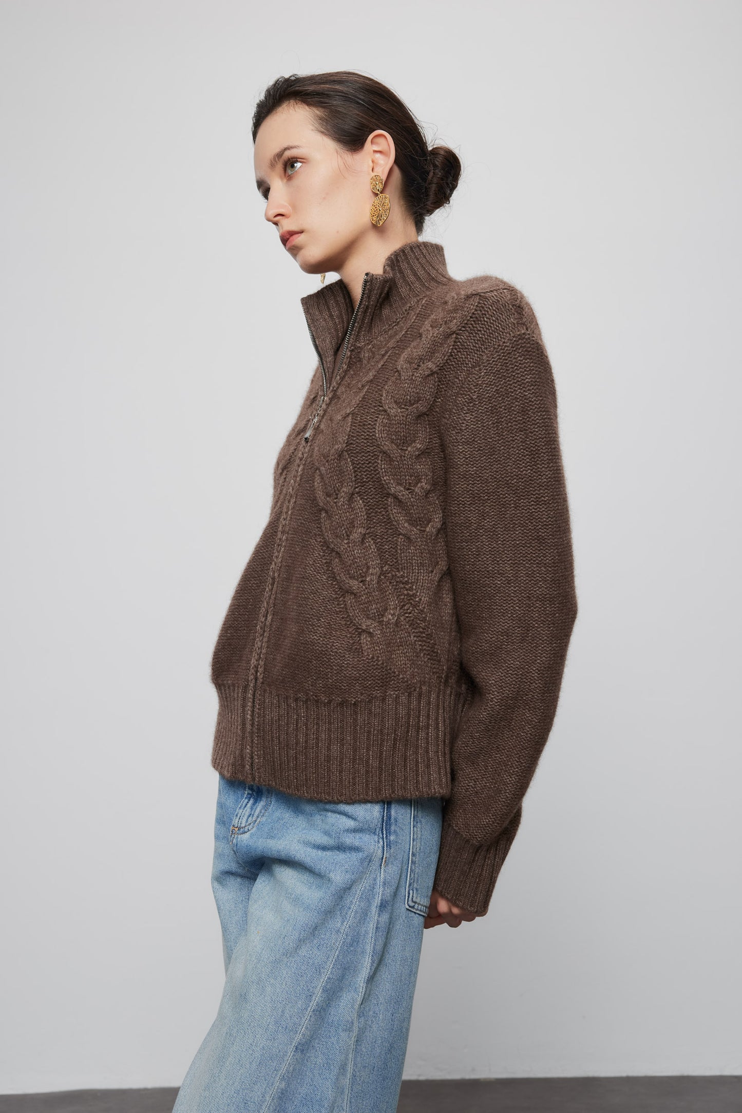 Wool Yak Blend Cable Knit Sweater