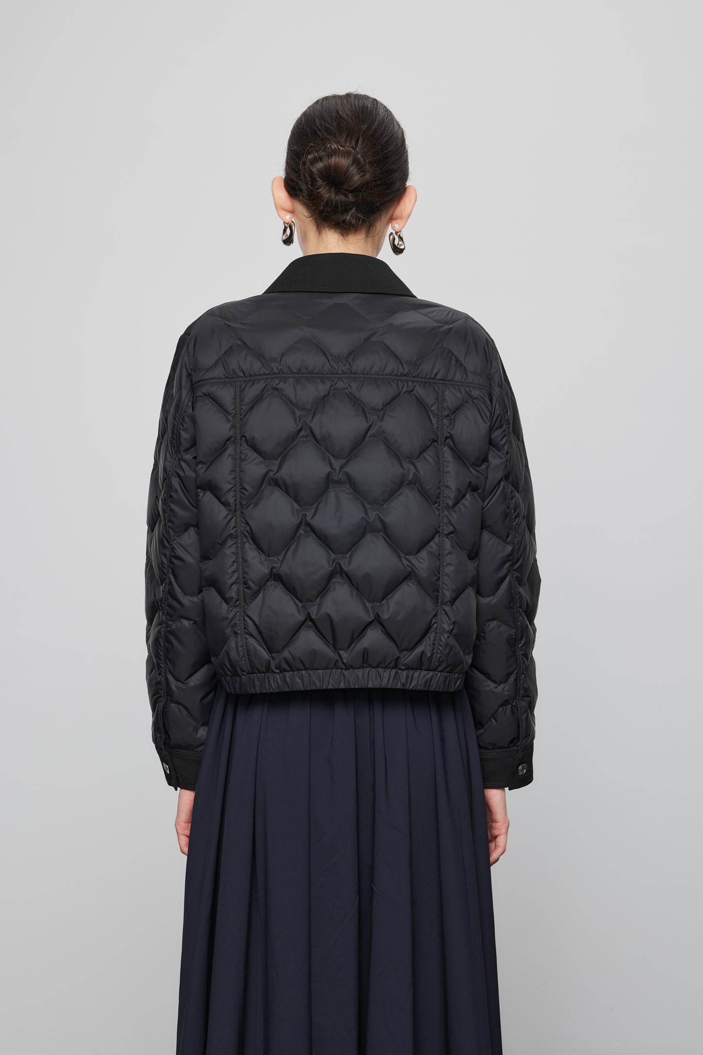 Goose Down Cropped Puffer Jacket