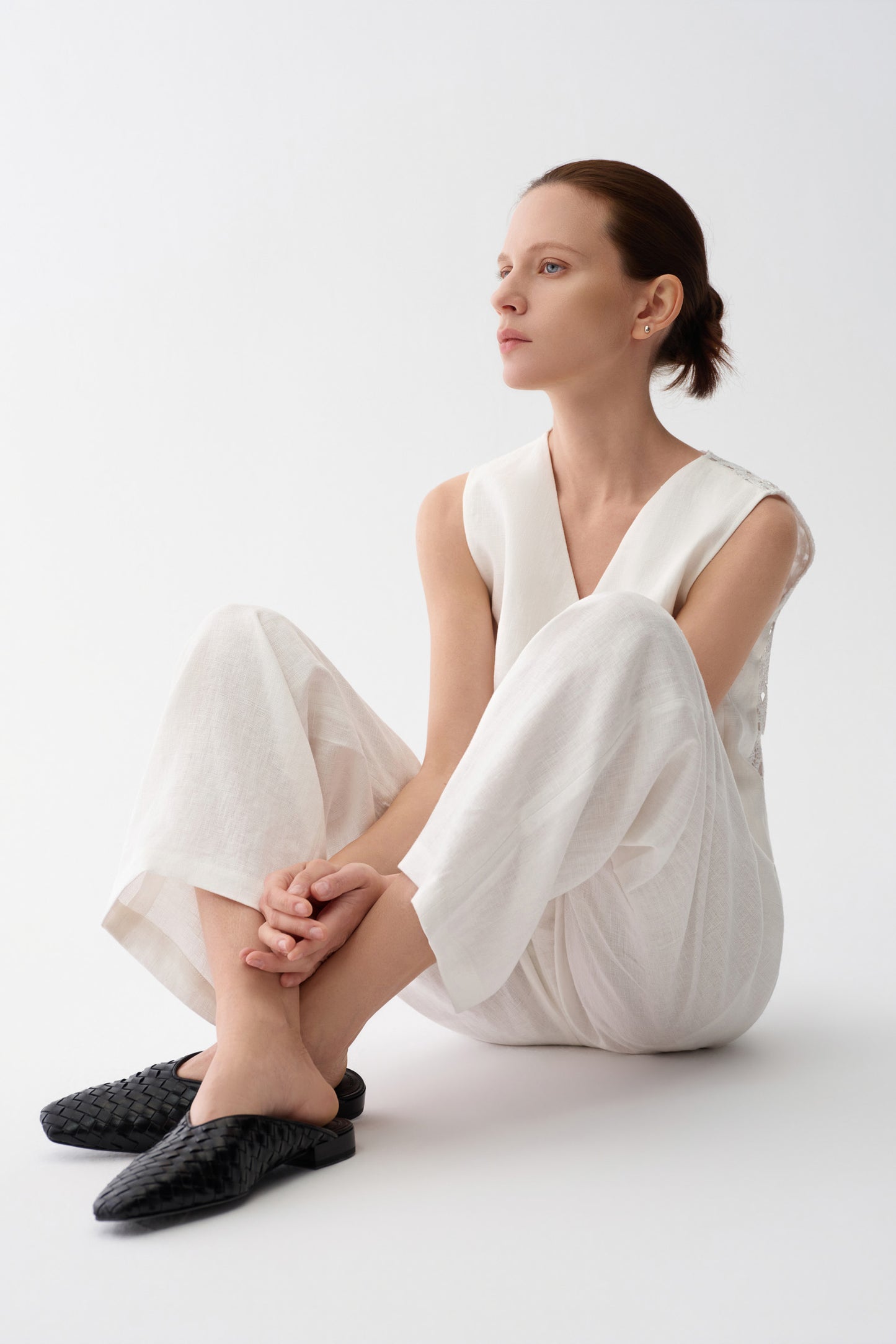 Lace-Knit Linen Vest