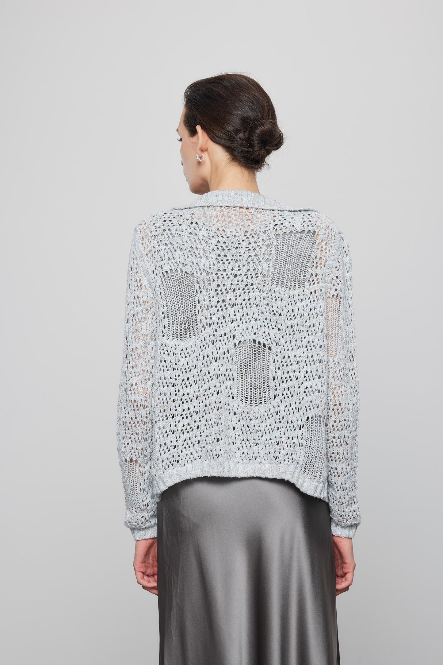 Crochet Notch Collar Cardigan