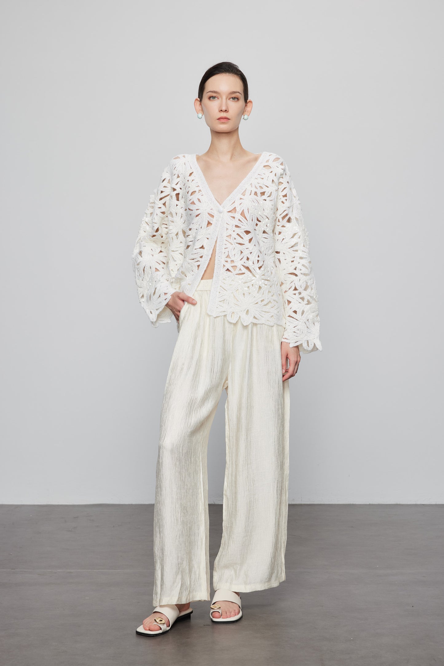 Viscose Blend Wide Leg