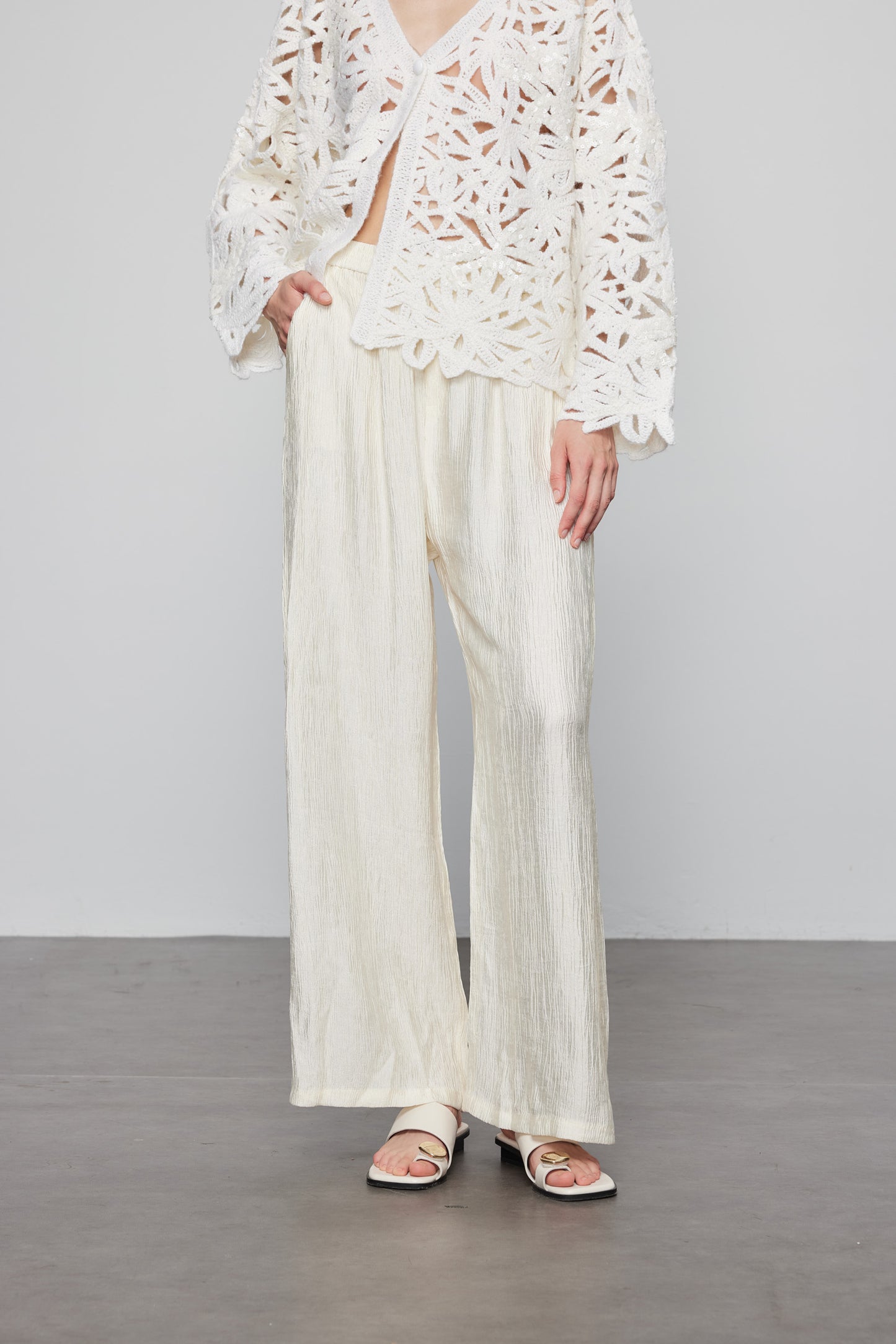 Viscose Blend Wide Leg