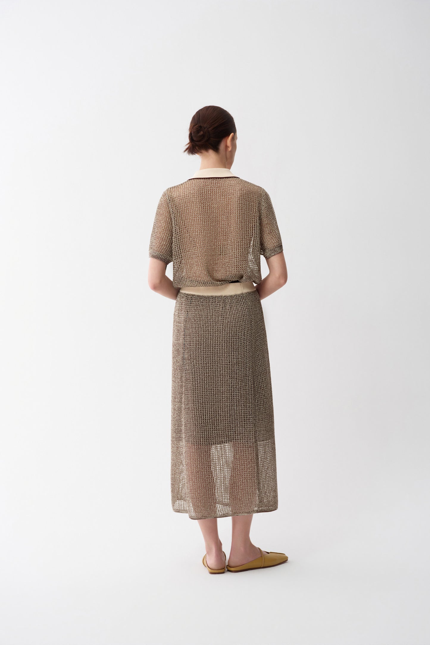 Openwork Linen Polo