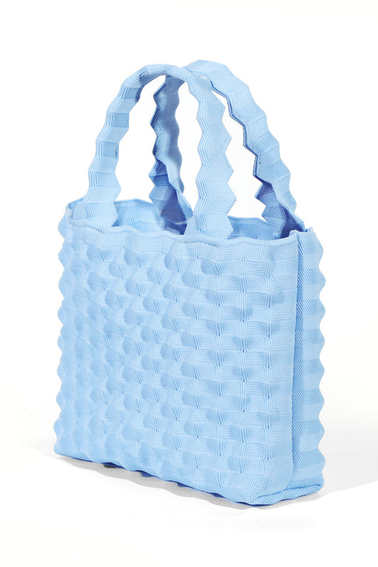 Pineapple Knit Bag-Light Blue