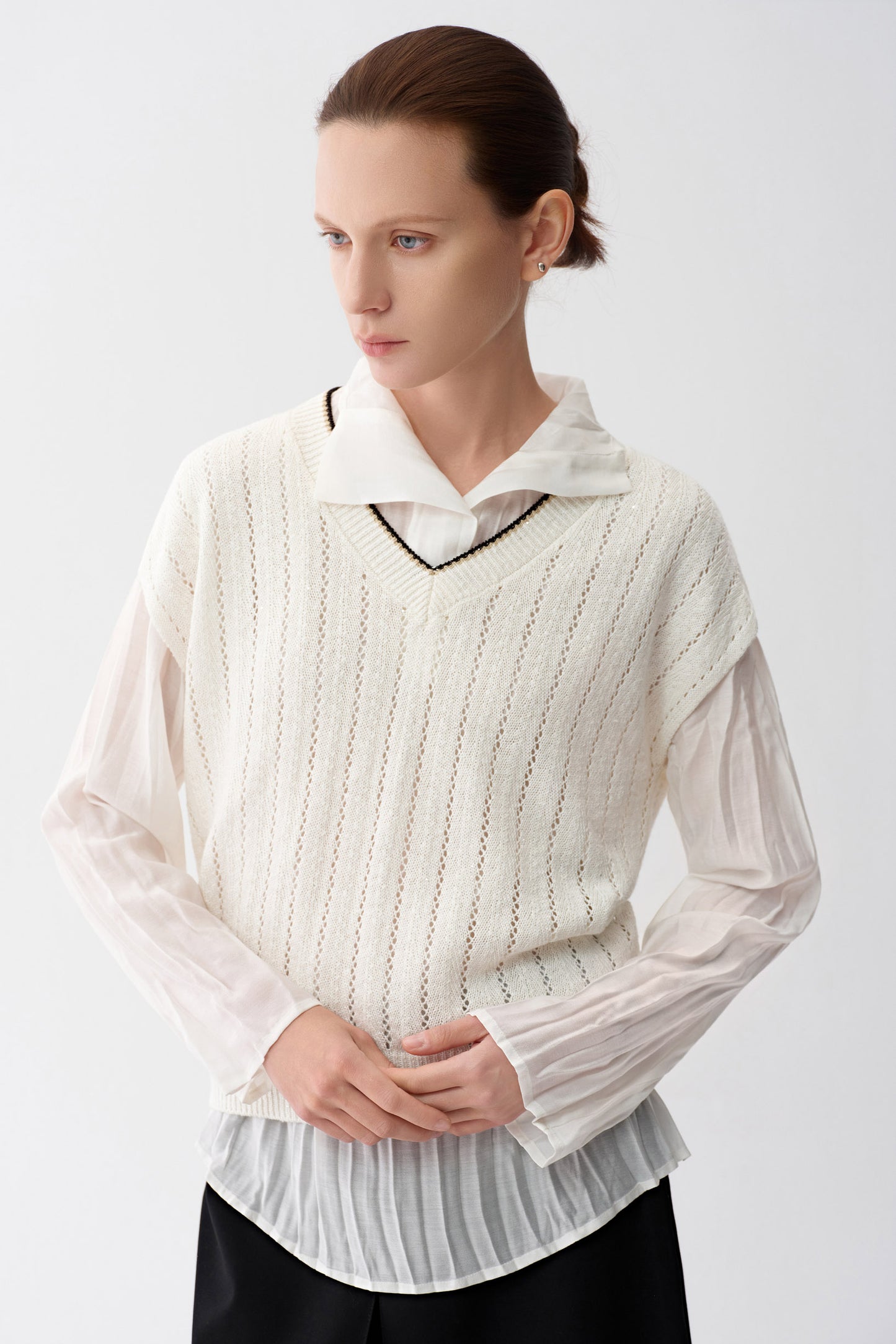 Openwork Linen Vest