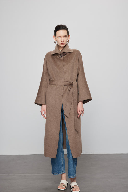 Extraordinary Undyed Cashmere Long Coat