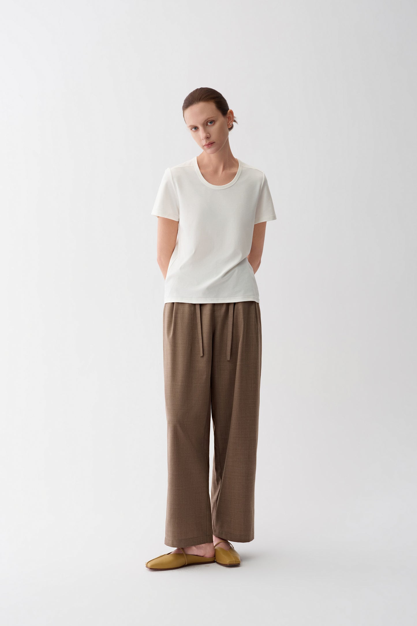 Pleated Drawstring Pants