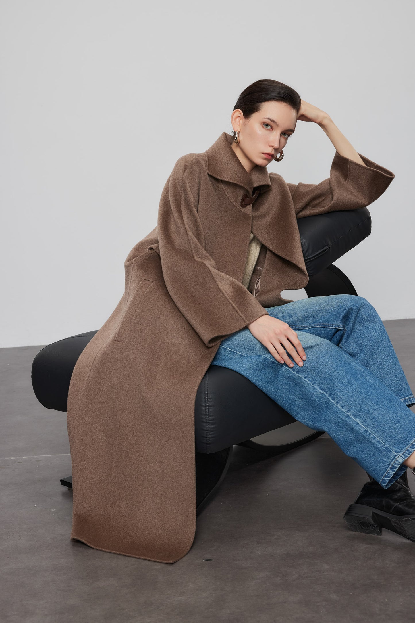 Extraordinary Undyed Cashmere Long Coat