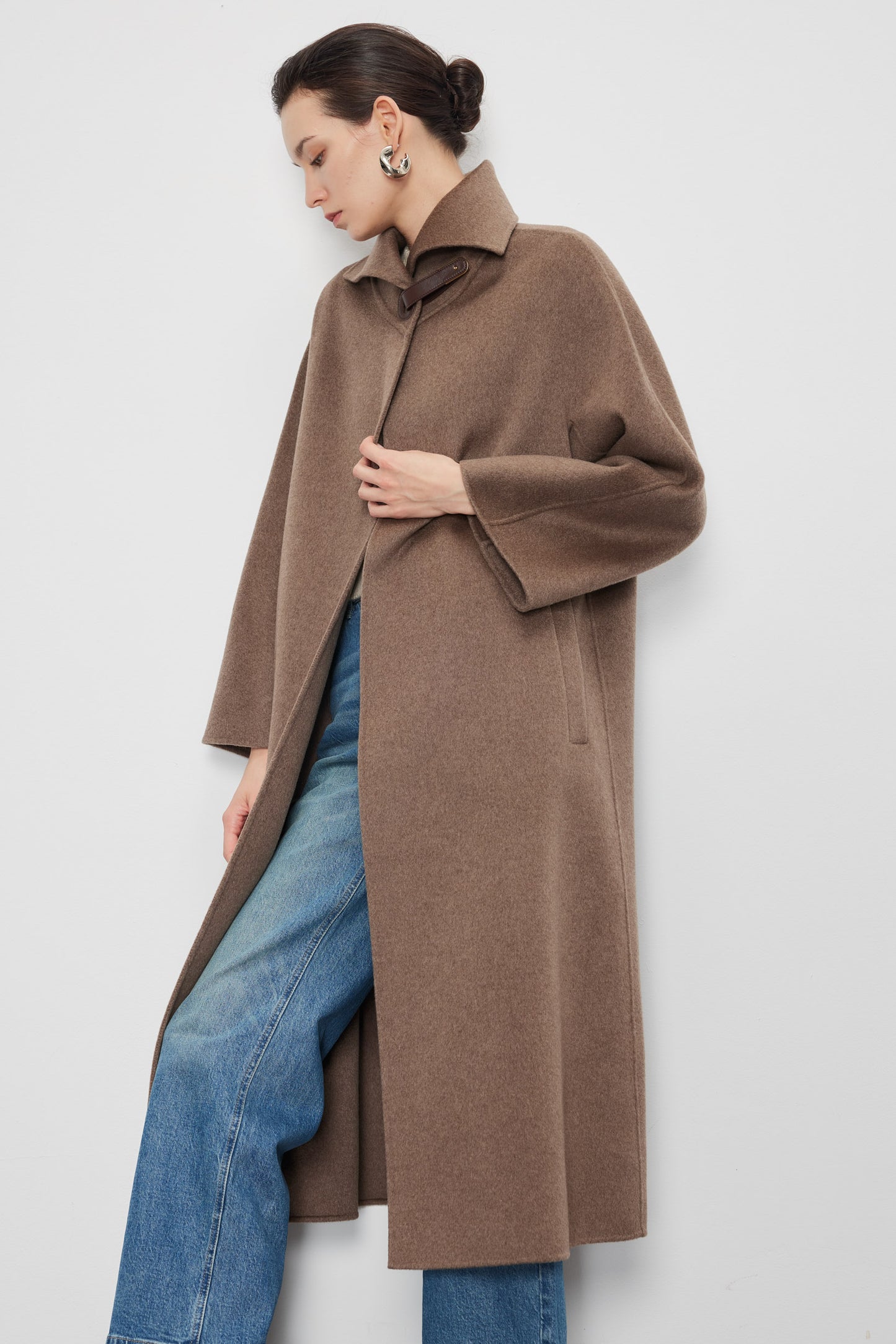 Extraordinary Undyed Cashmere Long Coat