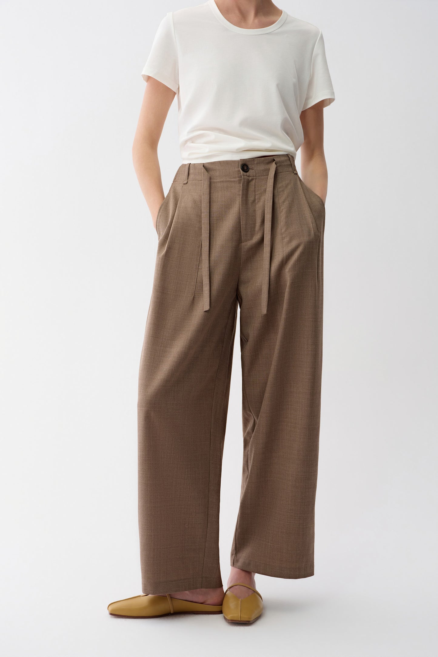 Pleated Drawstring Pants