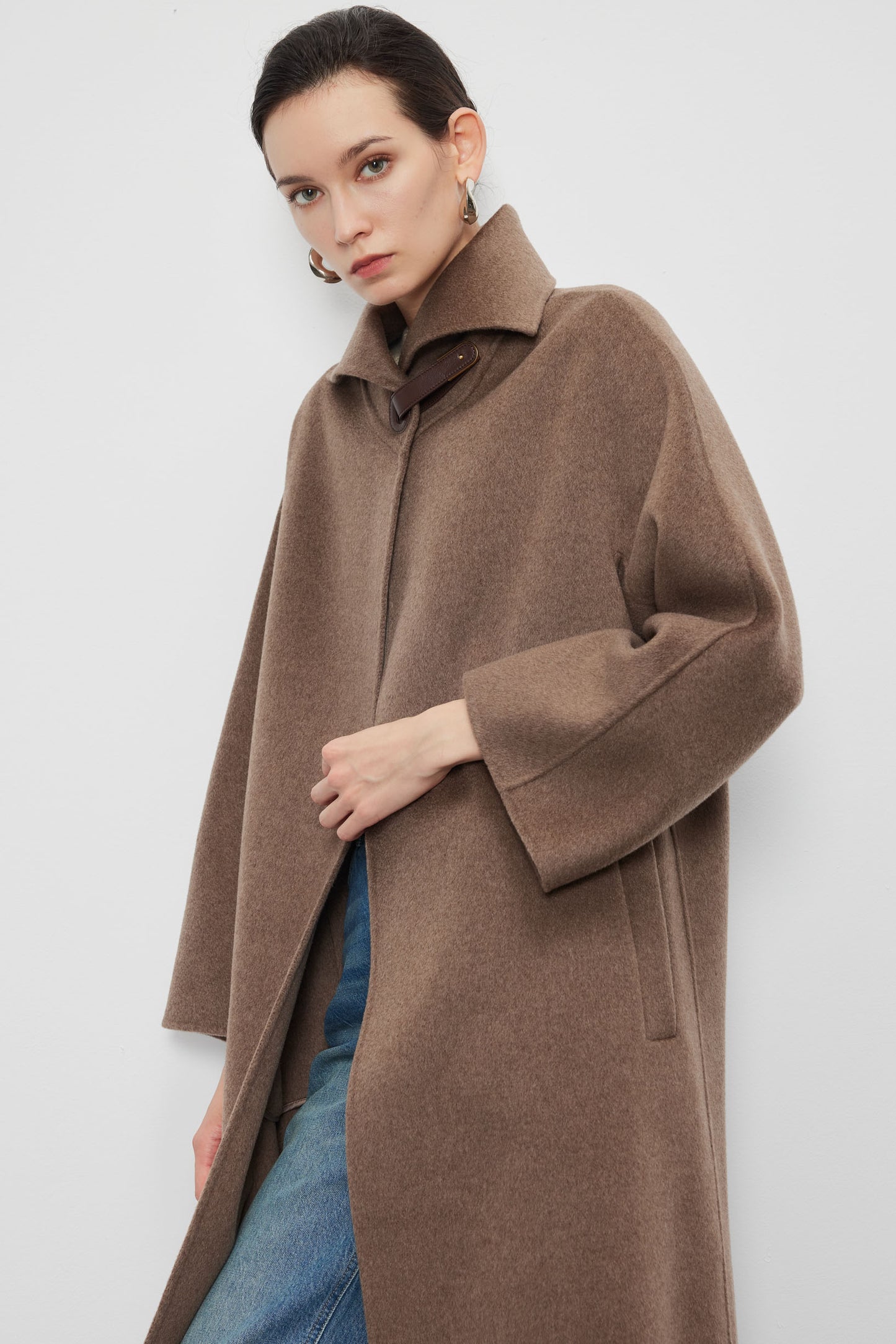 Extraordinary Undyed Cashmere Long Coat