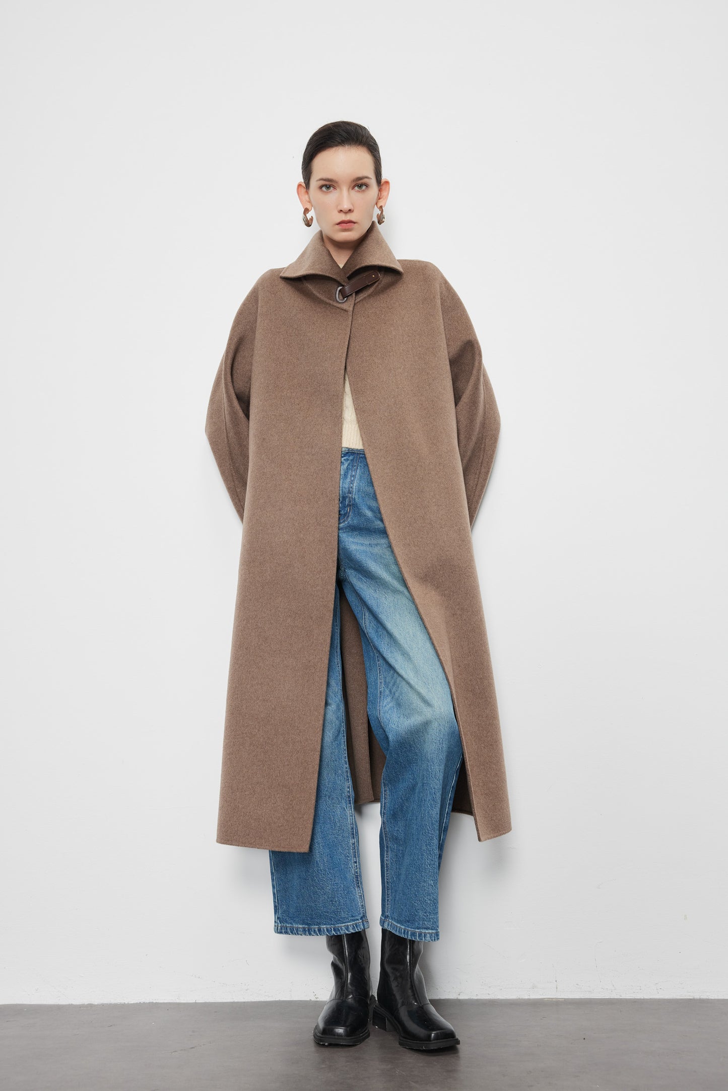 Extraordinary Undyed Cashmere Long Coat