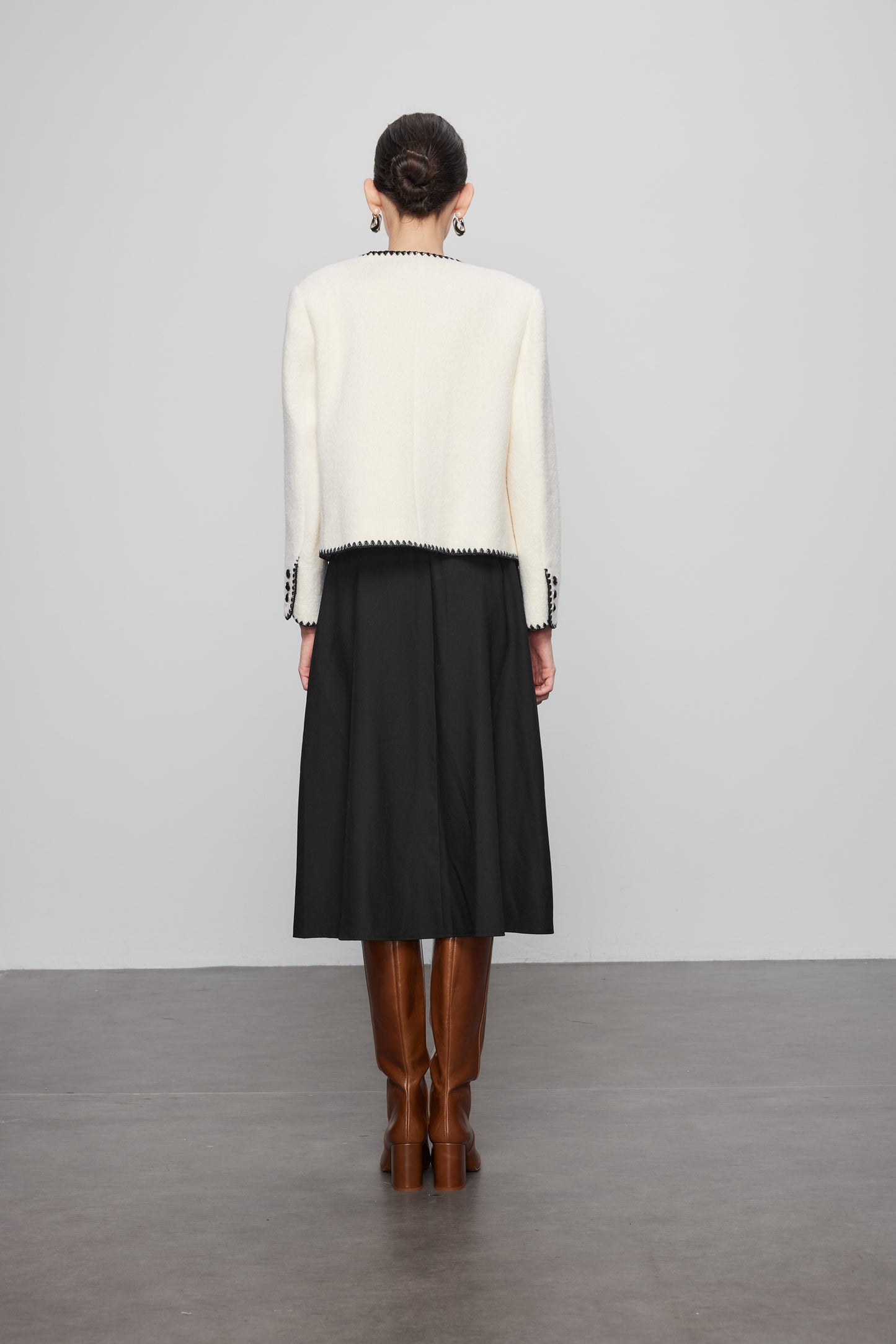 Wool Jacket with Zigzag Trim